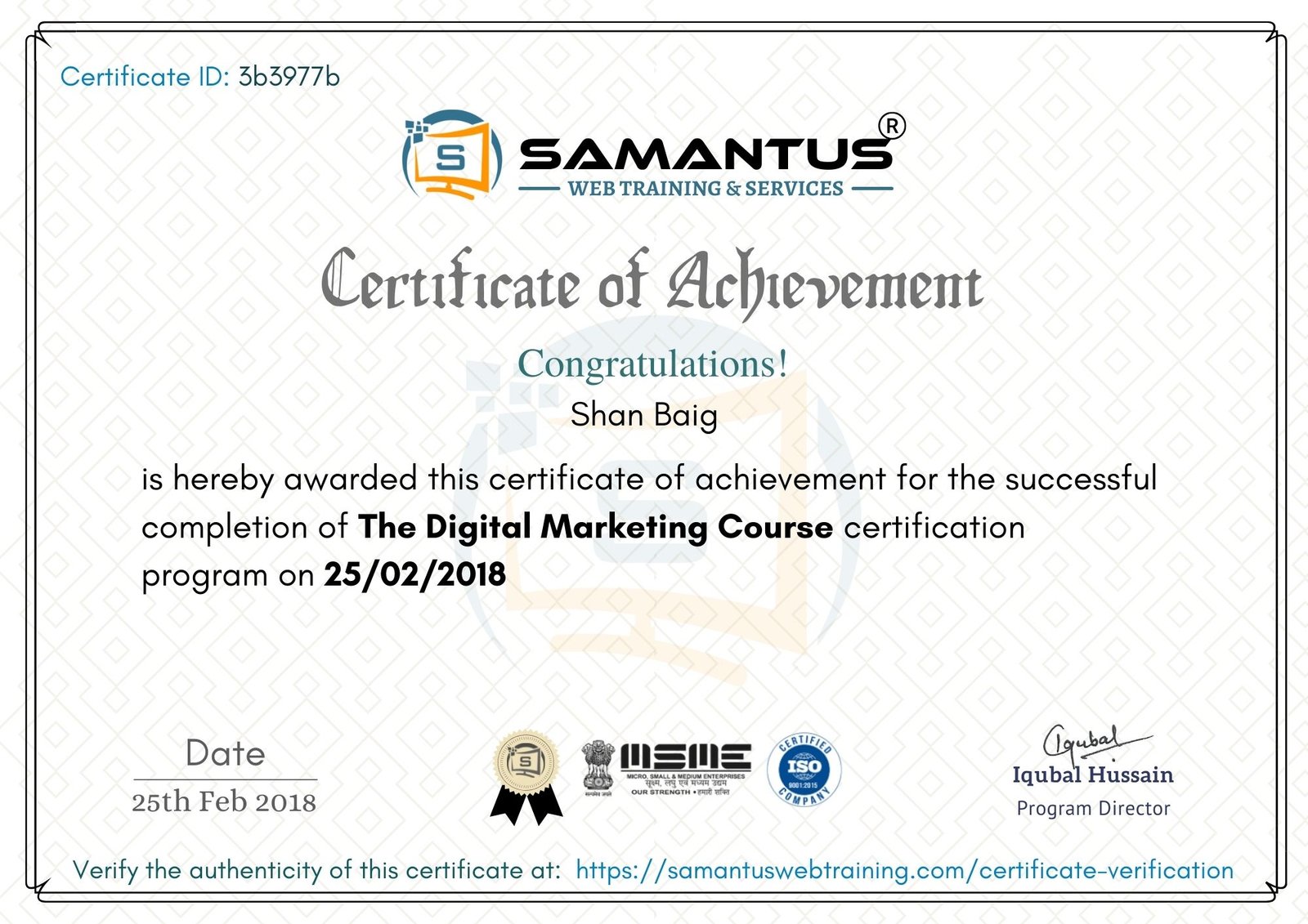 Digital Marketing Certificate