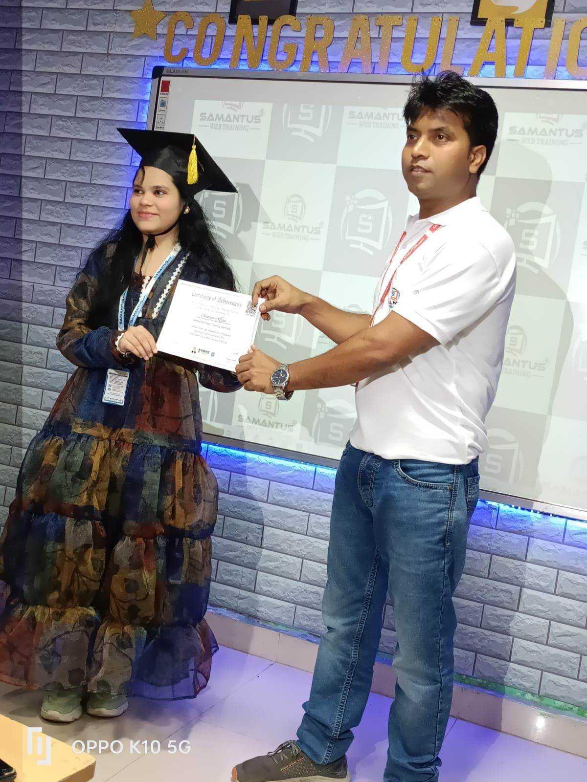 Samantus student certificate